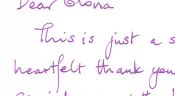 Please read this card that Gloria received